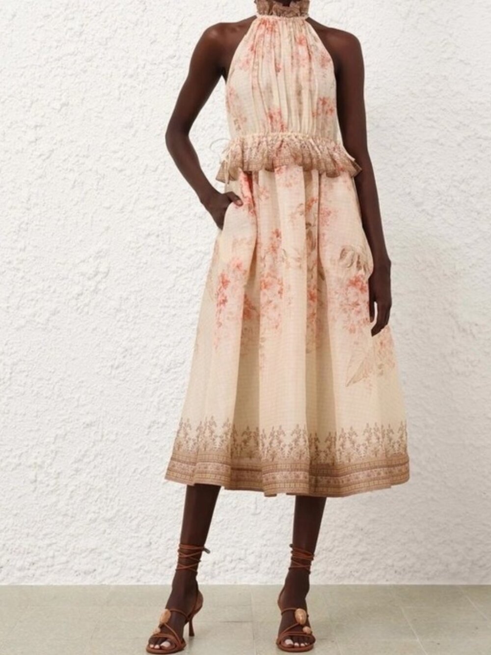 Zimmermann Pink Floral Sleeveless Dress Size 1